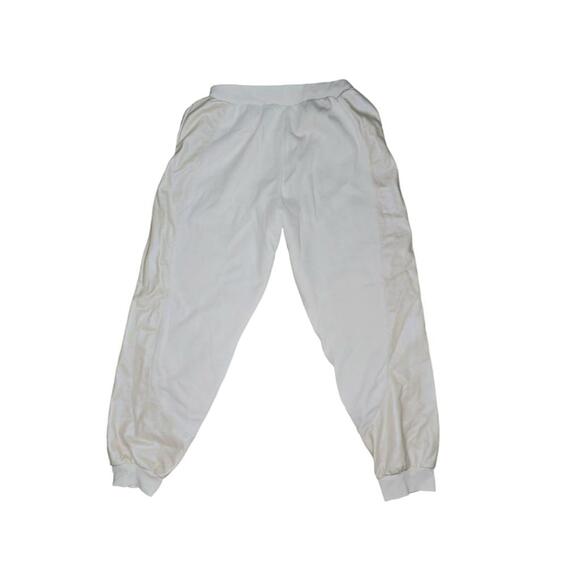 Nike White Crewneck Sweatshirt Jogger Pants Set Medium Champagne Gold Sides - Picture 3 of 12